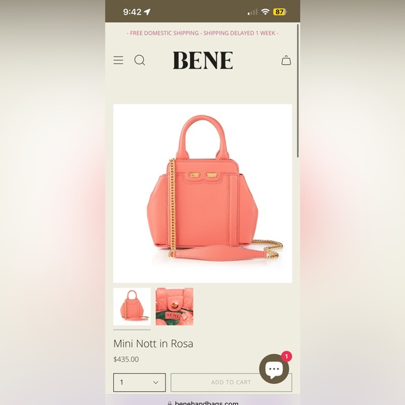 Bene Handbag Mini Nott in Rosa - Picture 1 of 2